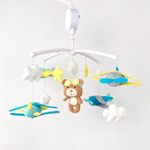 Teddy & Airplane Cot Mobile
